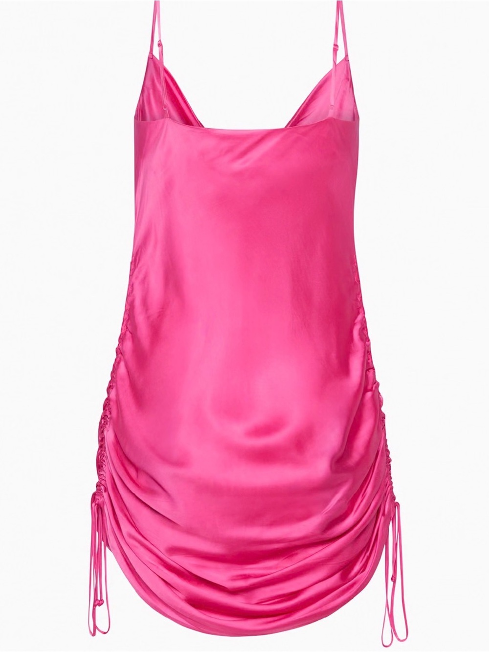 ARITZIA Wilfred Only Ruched Slip Dress Cowl-Neck Slip Dress Electron Fuchsia - Picture 2 of 12